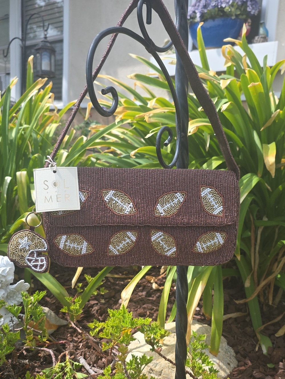 Football Beaded Shoulder Bag